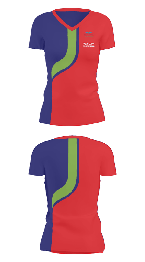 Women's Short Sleeve Vneck Shirt, Gateway Stem Academy Charter School, Spirit Store, Teamtime, Team time, sublimation, custom sports apparel, team uniforms, spirit wear, spiritwear, sports uniforms, custom shirts, team store, custom team store, fundraiser sports, apparel fundraiser