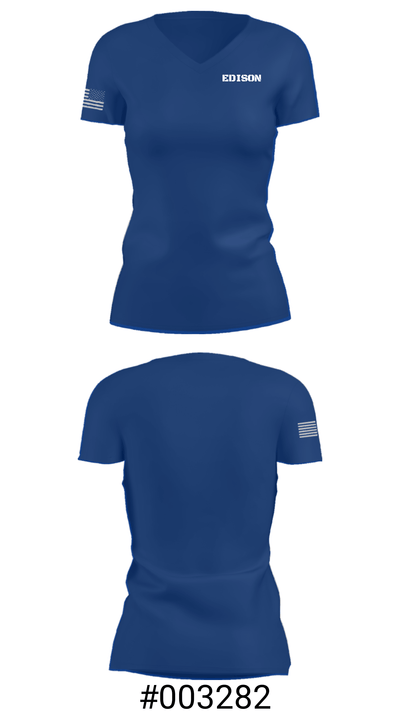 EDISON 70358499 Women's Short Sleeve V-neck Shirt - 21
