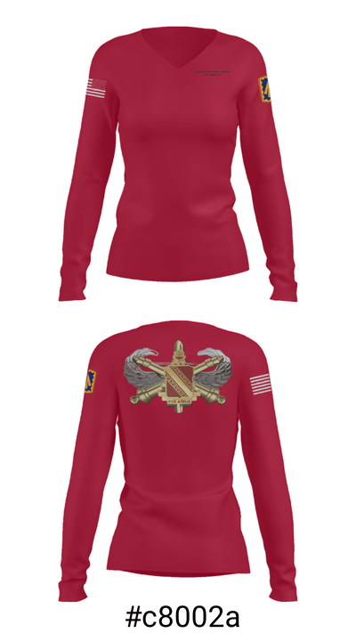 2-44 Air Defense Artillery Regiment 13491150 Women's Long Sleeve V-neck Shirt - 7