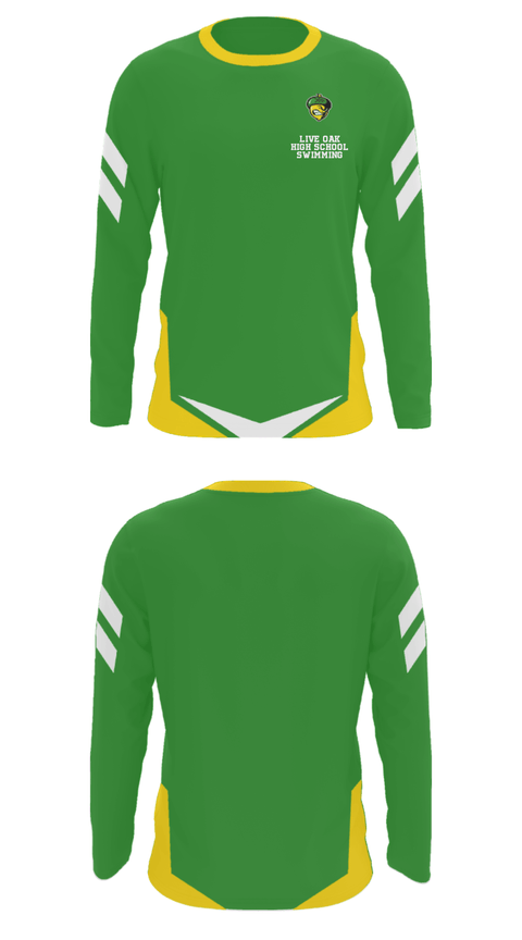 Long Sleeve Performance Shirt, Live Oak High School Swimming, Swimming, Teamtime, Team time, sublimation, custom sports apparel, team uniforms, spirit wear, spiritwear, sports uniforms, custom shirts, team store, custom team store, fundraiser sports, apparel fundraiser