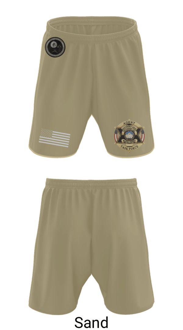 Athletic Shorts With Pockets, Southern Ohio Organized and Major Crimes Task Force, Police, Teamtime, Team time, sublimation, custom sports apparel, team uniforms, spirit wear, spiritwear, sports uniforms, custom shirts, team store, custom team store, fundraiser sports, apparel fundraiser