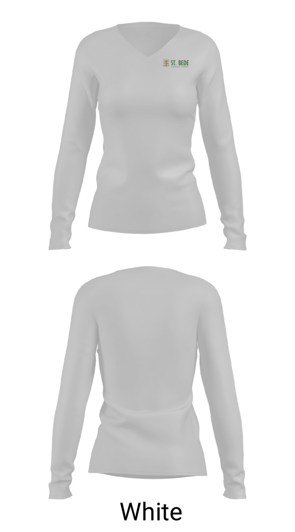 Women's Long Sleeve Vneck Shirt, Saint Leo the Great Catholic School, Spirit Store, Teamtime, Team time, sublimation, custom sports apparel, team uniforms, spirit wear, spiritwear, sports uniforms, custom shirts, team store, custom team store, fundraiser sports, apparel fundraiser