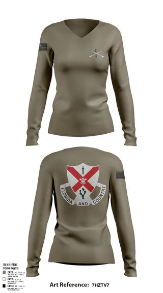 Women's Long Sleeve Vneck Shirt, C Co 1-124 Rifle Company, National Guard, Teamtime, Team time, sublimation, custom sports apparel, team uniforms, spirit wear, spiritwear, sports uniforms, custom shirts, team store, custom team store, fundraiser sports, apparel fundraiser