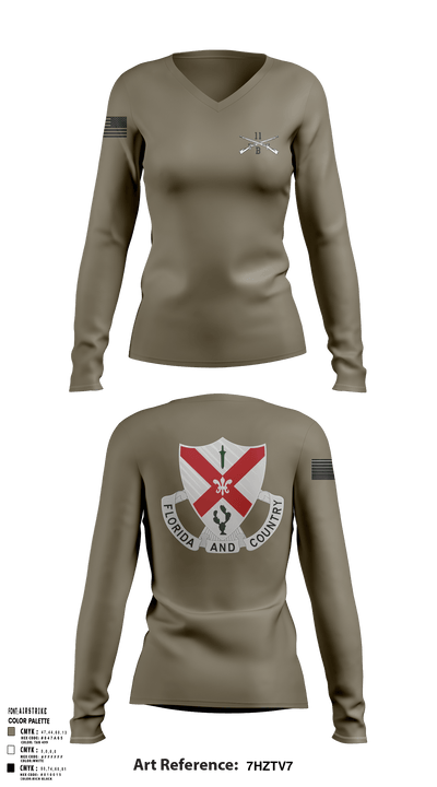 C Co 1-124 Rifle Company 57736053 Women's Long Sleeve V-neck Shirt - 4
