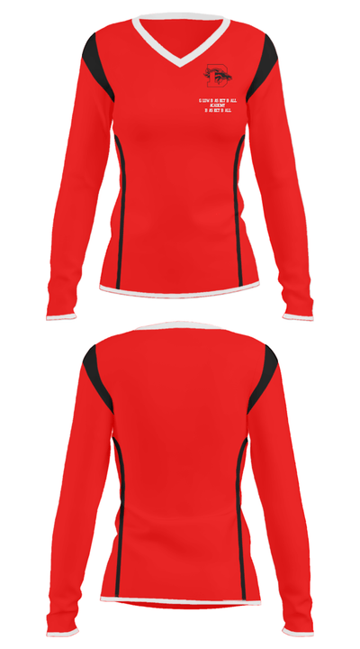 Glow Basketball Academy Basketball 79866330 Women's Long Sleeve V-neck Shirt - 35