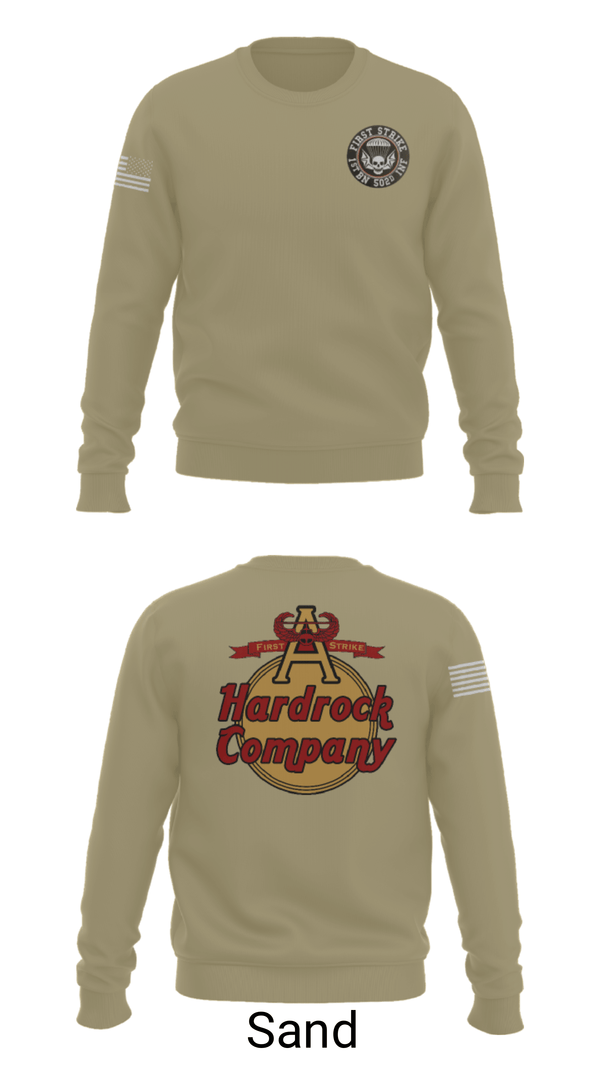Crew Neck Sweatshirt, Hardrock Company, Army, Teamtime, Team time, sublimation, custom sports apparel, team uniforms, spirit wear, spiritwear, sports uniforms, custom shirts, team store, custom team store, fundraiser sports, apparel fundraiser