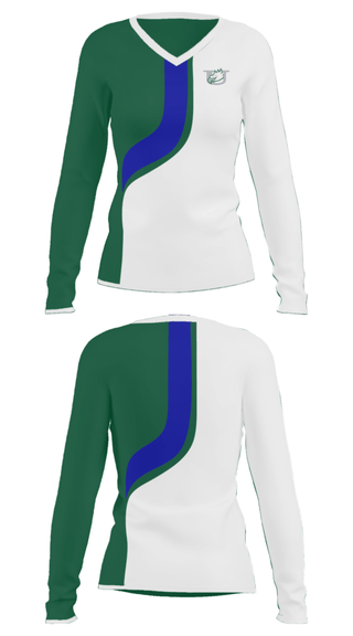 Women's Long Sleeve Vneck Shirt, Uwharrie Charter Academy, Spirit Store, Teamtime, Team time, sublimation, custom sports apparel, team uniforms, spirit wear, spiritwear, sports uniforms, custom shirts, team store, custom team store, fundraiser sports, apparel fundraiser