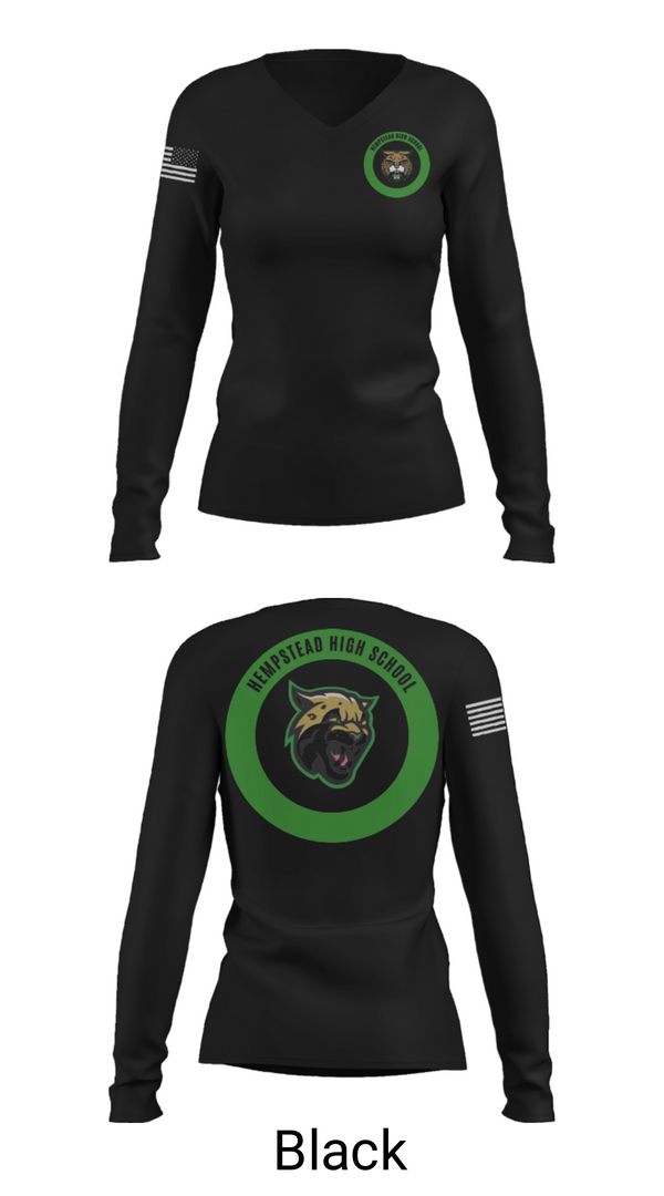 Women's Long Sleeve Vneck Shirt, Hempstead High School Basketball, Women's Basketball, Teamtime, Team time, sublimation, custom sports apparel, team uniforms, spirit wear, spiritwear, sports uniforms, custom shirts, team store, custom team store, fundraiser sports, apparel fundraiser