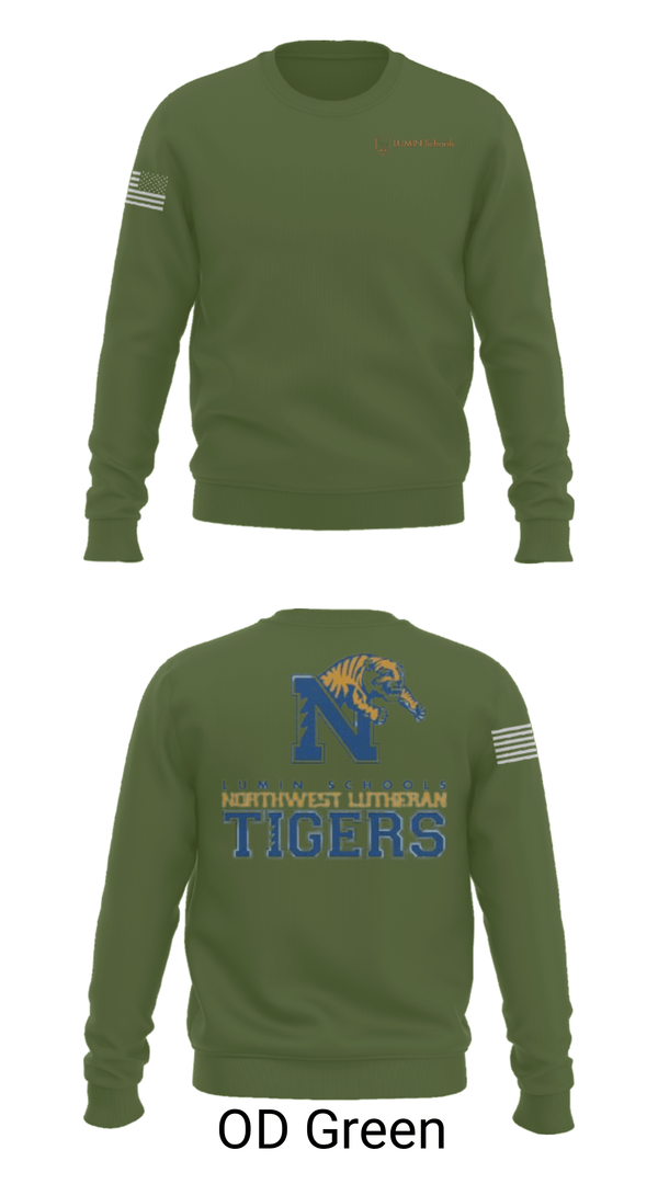 Crew Neck Sweatshirt, Northwest Lutheran School, Spirit Store, Teamtime, Team time, sublimation, custom sports apparel, team uniforms, spirit wear, spiritwear, sports uniforms, custom shirts, team store, custom team store, fundraiser sports, apparel fundraiser