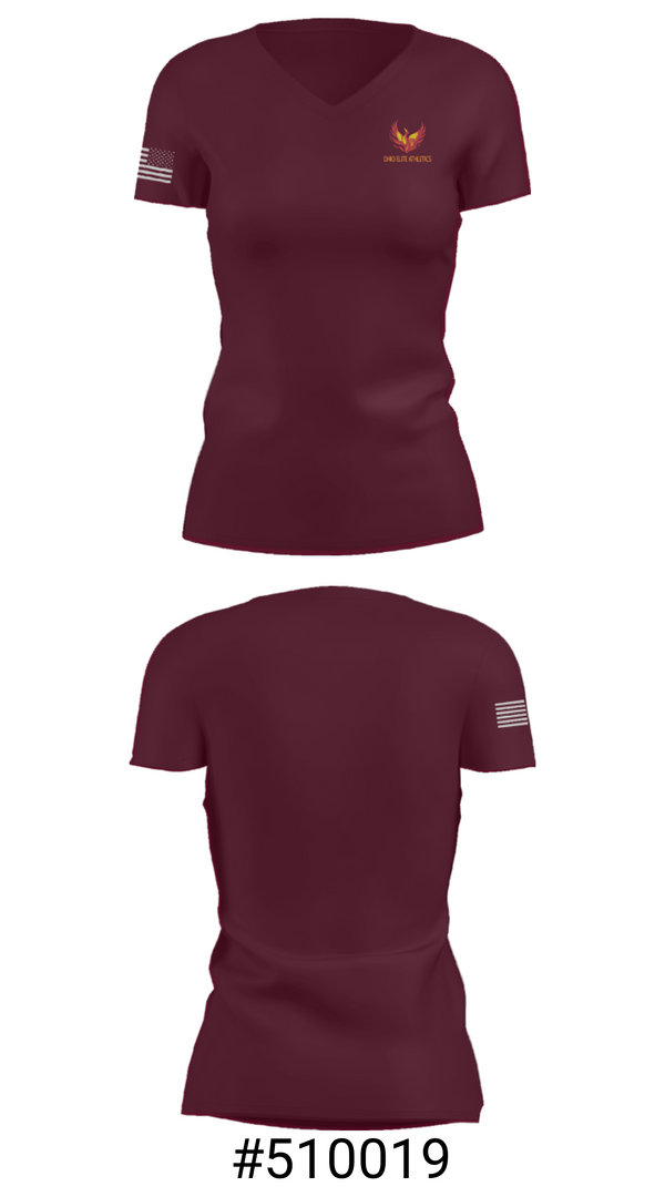 Women's Short Sleeve Vneck Shirt, Ohio Elite Athletics, Spirit Store, Teamtime, Team time, sublimation, custom sports apparel, team uniforms, spirit wear, spiritwear, sports uniforms, custom shirts, team store, custom team store, fundraiser sports, apparel fundraiser