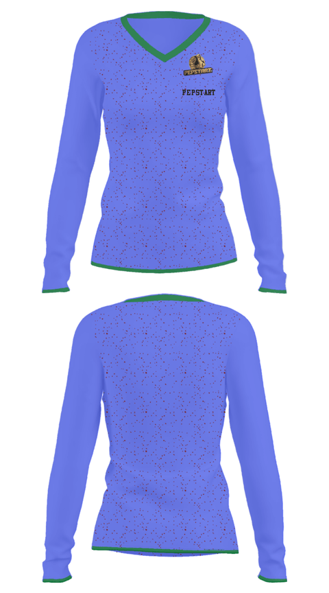Women's Long Sleeve Vneck Shirt, pepstartpepstart, , Teamtime, Team time, sublimation, custom sports apparel, team uniforms, spirit wear, spiritwear, sports uniforms, custom shirts, team store, custom team store, fundraiser sports, apparel fundraiser