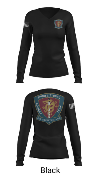 Women's Long Sleeve Vneck Shirt, , Marines, Teamtime, Team time, sublimation, custom sports apparel, team uniforms, spirit wear, spiritwear, sports uniforms, custom shirts, team store, custom team store, fundraiser sports, apparel fundraiser