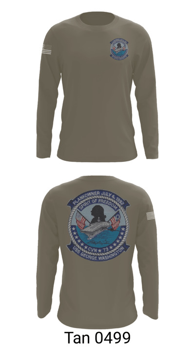USS GEORGE WASHINGTON CVN-73 87107086 Long Sleeve Performance Shirt - 35
