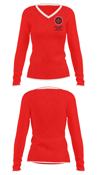 Women's Long Sleeve Vneck Shirt, McColl Middle School Basketball, Men's Basketball, Teamtime, Team time, sublimation, custom sports apparel, team uniforms, spirit wear, spiritwear, sports uniforms, custom shirts, team store, custom team store, fundraiser sports, apparel fundraiser