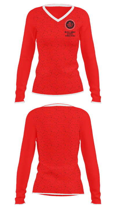 McColl Middle School Basketball 42041656 Women's Long Sleeve V-neck Shirt - 34