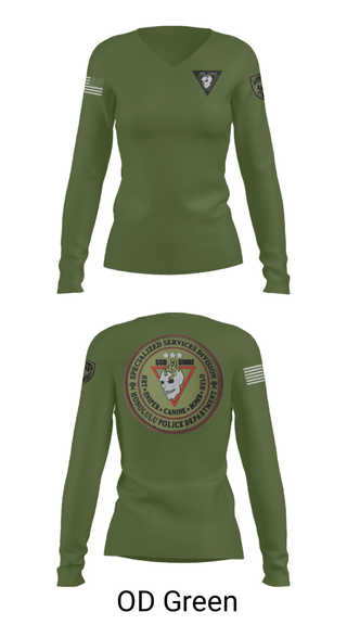 Women's Long Sleeve Vneck Shirt, SSD, Police, Teamtime, Team time, sublimation, custom sports apparel, team uniforms, spirit wear, spiritwear, sports uniforms, custom shirts, team store, custom team store, fundraiser sports, apparel fundraiser