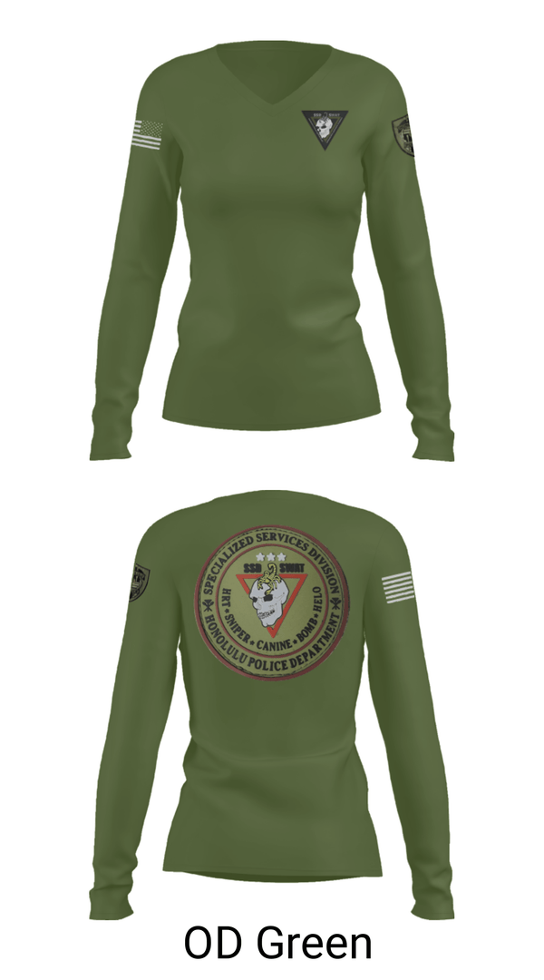 Women's Long Sleeve Vneck Shirt, SSD, Police, Teamtime, Team time, sublimation, custom sports apparel, team uniforms, spirit wear, spiritwear, sports uniforms, custom shirts, team store, custom team store, fundraiser sports, apparel fundraiser