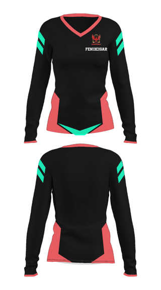 Women's Long Sleeve Vneck Shirt, Fenixcigar, Baseball, Teamtime, Team time, sublimation, custom sports apparel, team uniforms, spirit wear, spiritwear, sports uniforms, custom shirts, team store, custom team store, fundraiser sports, apparel fundraiser