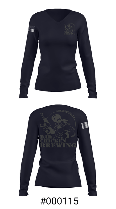 Bad Chicken Brewing 42843068 Women's Long Sleeve V-neck Shirt - 7
