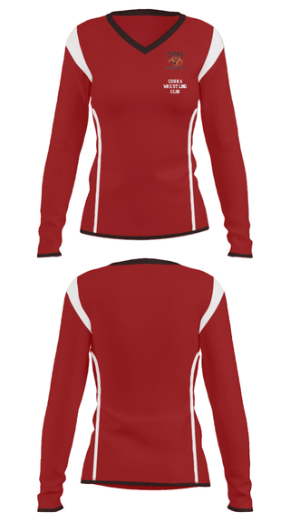 Women's Long Sleeve Vneck Shirt, Cobra Wrestling Club, Wrestling, Teamtime, Team time, sublimation, custom sports apparel, team uniforms, spirit wear, spiritwear, sports uniforms, custom shirts, team store, custom team store, fundraiser sports, apparel fundraiser