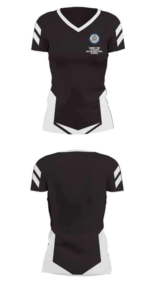 Women's Short Sleeve Vneck Shirt, Christ The Teacher Interparochial School, Spirit Store, Teamtime, Team time, sublimation, custom sports apparel, team uniforms, spirit wear, spiritwear, sports uniforms, custom shirts, team store, custom team store, fundraiser sports, apparel fundraiser