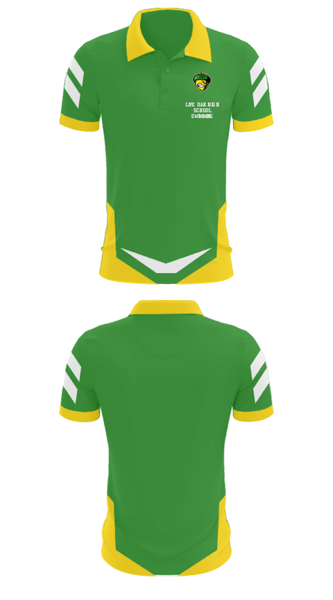 Short Sleeve Performance Polo, Live Oak High School Swimming, Swimming, Teamtime, Team time, sublimation, custom sports apparel, team uniforms, spirit wear, spiritwear, sports uniforms, custom shirts, team store, custom team store, fundraiser sports, apparel fundraiser