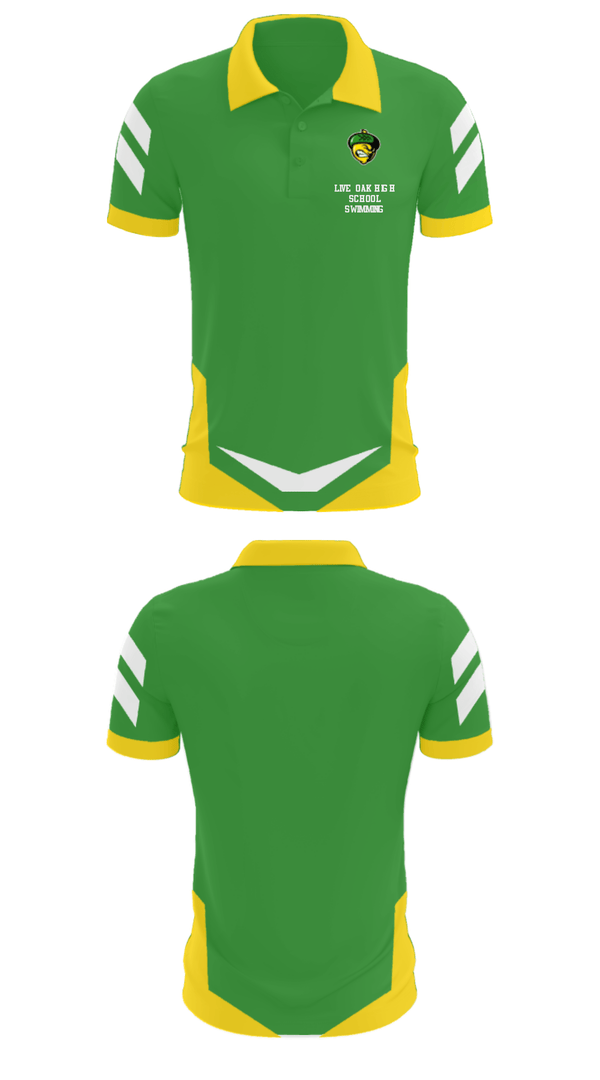 Short Sleeve Performance Polo, Live Oak High School Swimming, Swimming, Teamtime, Team time, sublimation, custom sports apparel, team uniforms, spirit wear, spiritwear, sports uniforms, custom shirts, team store, custom team store, fundraiser sports, apparel fundraiser