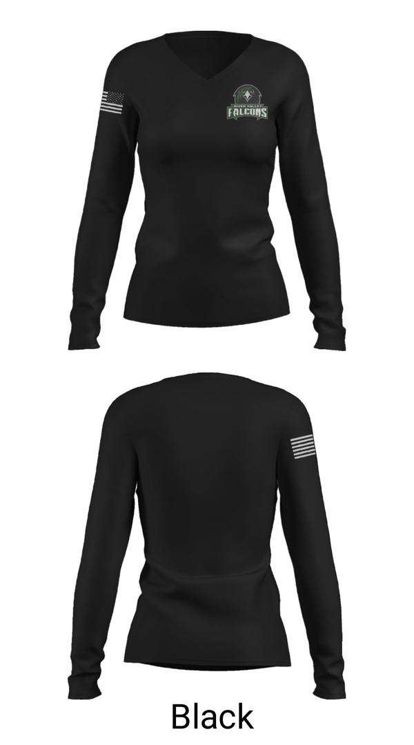 Women's Long Sleeve Vneck Shirt, River Valley High School Swimming, Swimming, Teamtime, Team time, sublimation, custom sports apparel, team uniforms, spirit wear, spiritwear, sports uniforms, custom shirts, team store, custom team store, fundraiser sports, apparel fundraiser