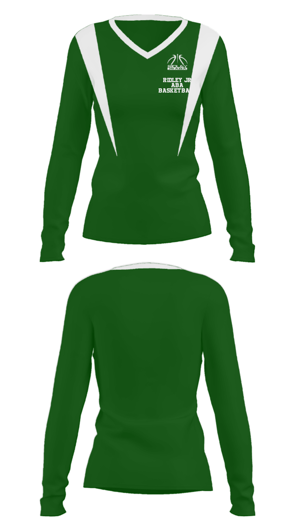 Women's Long Sleeve Vneck Shirt, Ridley Jr Aba Basketball, Men's Basketball, Teamtime, Team time, sublimation, custom sports apparel, team uniforms, spirit wear, spiritwear, sports uniforms, custom shirts, team store, custom team store, fundraiser sports, apparel fundraiser