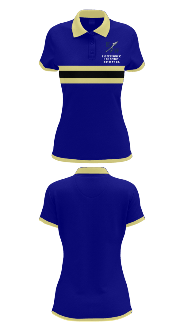 Short Sleeve Performance Polo, Eastern Wayne High School Basketball, Women's Basketball, Teamtime, Team time, sublimation, custom sports apparel, team uniforms, spirit wear, spiritwear, sports uniforms, custom shirts, team store, custom team store, fundraiser sports, apparel fundraiser