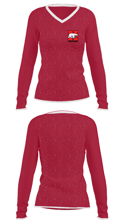 Northridge High School 7838229 Women's Long Sleeve V-neck Shirt - 33