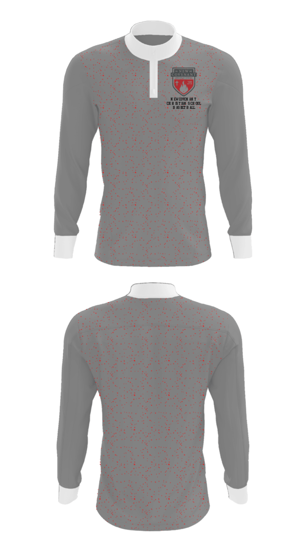 Quarter Zip Jacket, New Covenant Christian School Basketball, Men's Basketball, Teamtime, Team time, sublimation, custom sports apparel, team uniforms, spirit wear, spiritwear, sports uniforms, custom shirts, team store, custom team store, fundraiser sports, apparel fundraiser