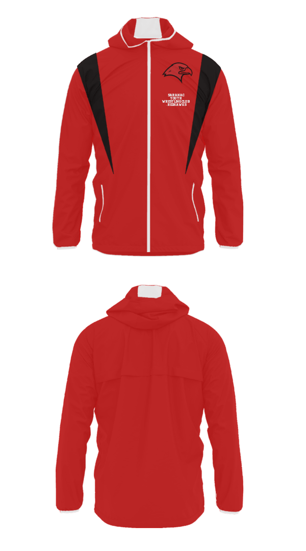 Windbreaker, Saranac Youth Wrestling Club - Redhawks, Wrestling, Teamtime, Team time, sublimation, custom sports apparel, team uniforms, spirit wear, spiritwear, sports uniforms, custom shirts, team store, custom team store, fundraiser sports, apparel fundraiser