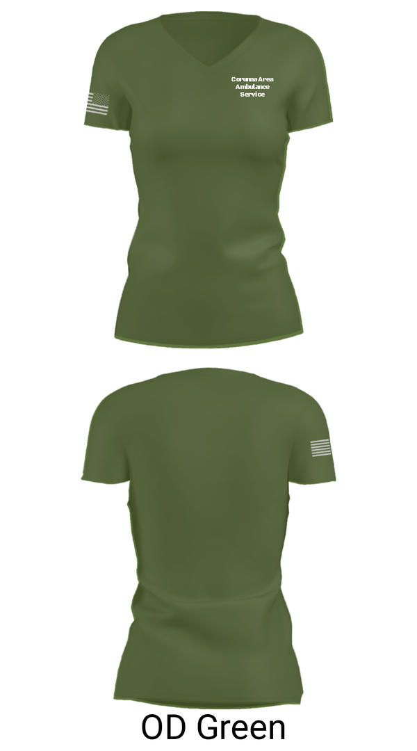 Women's Short Sleeve Vneck Shirt, Corunna Area Ambulance Service, Fire Department, Teamtime, Team time, sublimation, custom sports apparel, team uniforms, spirit wear, spiritwear, sports uniforms, custom shirts, team store, custom team store, fundraiser sports, apparel fundraiser