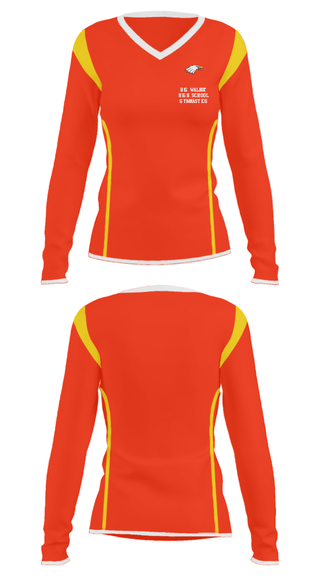 Women's Long Sleeve Vneck Shirt, Big Walnut High School Gymnastics, Spirit Store, Teamtime, Team time, sublimation, custom sports apparel, team uniforms, spirit wear, spiritwear, sports uniforms, custom shirts, team store, custom team store, fundraiser sports, apparel fundraiser