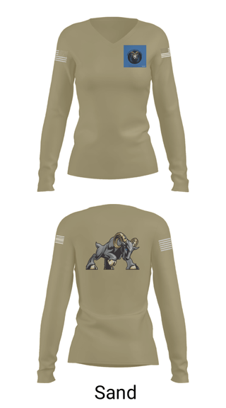 Women's Long Sleeve Vneck Shirt, , Army, Teamtime, Team time, sublimation, custom sports apparel, team uniforms, spirit wear, spiritwear, sports uniforms, custom shirts, team store, custom team store, fundraiser sports, apparel fundraiser