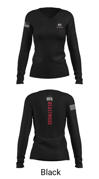 Women's Long Sleeve Vneck Shirt, RISE, Women's Volleyball, Teamtime, Team time, sublimation, custom sports apparel, team uniforms, spirit wear, spiritwear, sports uniforms, custom shirts, team store, custom team store, fundraiser sports, apparel fundraiser