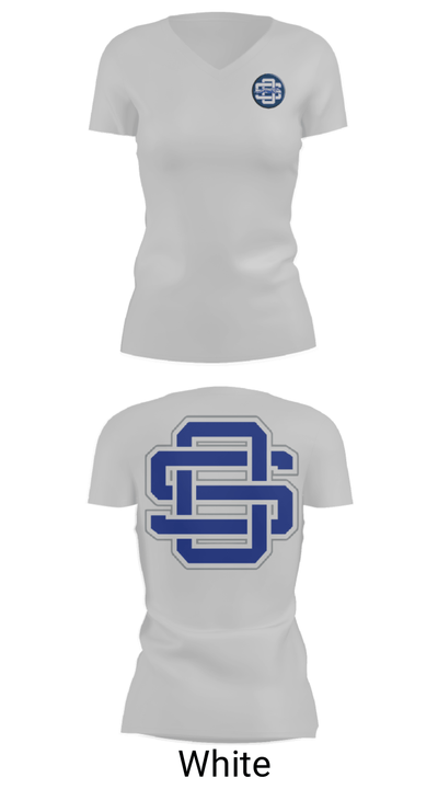 Ocean Springs Middle School Basketball 48303551 Women's Short Sleeve V-neck Shirt - 7