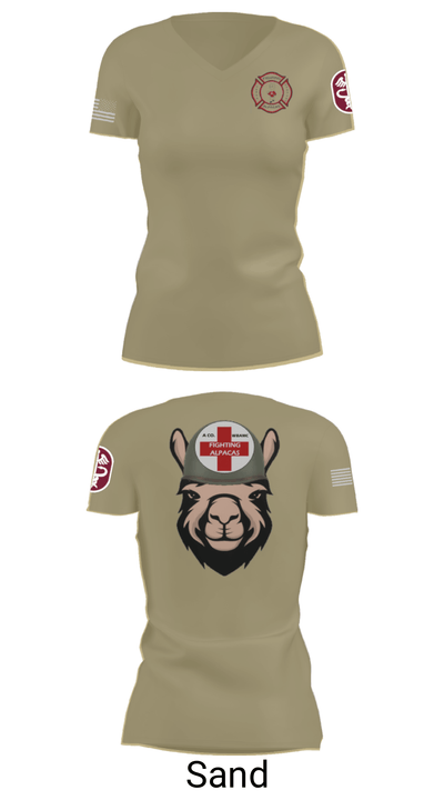 Alpha Company, WBAMC 94187438 Women's Short Sleeve V-neck Shirt - 44