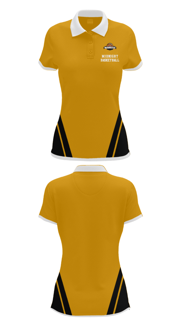 Women's Short Sleeve Performance Polo, Midnight Basketball, Men's Basketball, Teamtime, Team time, sublimation, custom sports apparel, team uniforms, spirit wear, spiritwear, sports uniforms, custom shirts, team store, custom team store, fundraiser sports, apparel fundraiser