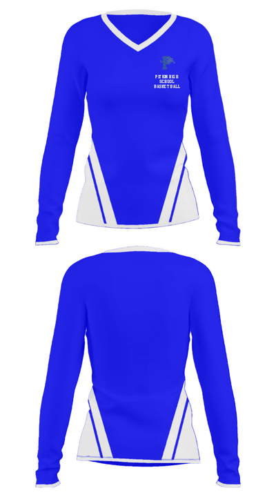 Pitkin High School Basketball 80574400 Women's Long Sleeve V-neck Shirt - 23