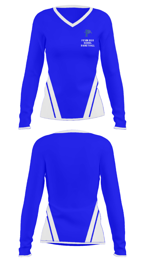 Women's Long Sleeve Vneck Shirt, Pitkin High School Basketball, Men's Basketball, Teamtime, Team time, sublimation, custom sports apparel, team uniforms, spirit wear, spiritwear, sports uniforms, custom shirts, team store, custom team store, fundraiser sports, apparel fundraiser