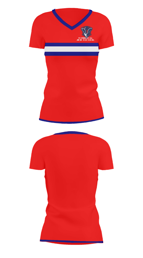 Women's Short Sleeve Vneck Shirt, Providence Hall Junior High School, Spirit Store, Teamtime, Team time, sublimation, custom sports apparel, team uniforms, spirit wear, spiritwear, sports uniforms, custom shirts, team store, custom team store, fundraiser sports, apparel fundraiser