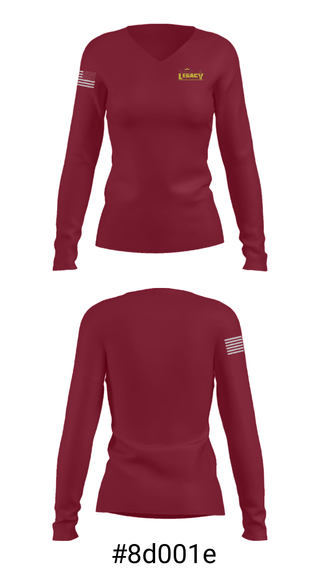 Women's Long Sleeve Vneck Shirt, Royal Legacy Christian Academy, Spirit Store, Teamtime, Team time, sublimation, custom sports apparel, team uniforms, spirit wear, spiritwear, sports uniforms, custom shirts, team store, custom team store, fundraiser sports, apparel fundraiser