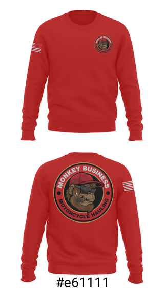 Crew Neck Sweatshirt, Monkey Business Motorcycke Hauling, , Teamtime, Team time, sublimation, custom sports apparel, team uniforms, spirit wear, spiritwear, sports uniforms, custom shirts, team store, custom team store, fundraiser sports, apparel fundraiser