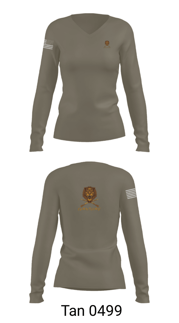 Women's Long Sleeve Vneck Shirt, 1-9 cav, Army, Teamtime, Team time, sublimation, custom sports apparel, team uniforms, spirit wear, spiritwear, sports uniforms, custom shirts, team store, custom team store, fundraiser sports, apparel fundraiser