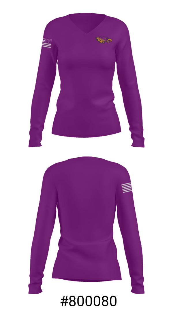 Women's Long Sleeve Vneck Shirt, Avon High School Bowling, Bowling, Teamtime, Team time, sublimation, custom sports apparel, team uniforms, spirit wear, spiritwear, sports uniforms, custom shirts, team store, custom team store, fundraiser sports, apparel fundraiser