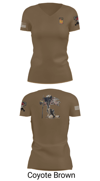 Women's Short Sleeve Vneck Shirt, 18th FA BDE Airborne, Army, Teamtime, Team time, sublimation, custom sports apparel, team uniforms, spirit wear, spiritwear, sports uniforms, custom shirts, team store, custom team store, fundraiser sports, apparel fundraiser