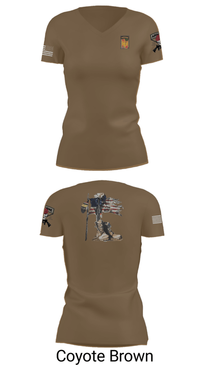 18th FA BDE Airborne 33985132 Women's Short Sleeve V-neck Shirt - 12