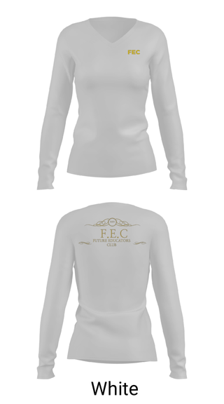 Women's Long Sleeve Vneck Shirt, FEC club, , Teamtime, Team time, sublimation, custom sports apparel, team uniforms, spirit wear, spiritwear, sports uniforms, custom shirts, team store, custom team store, fundraiser sports, apparel fundraiser